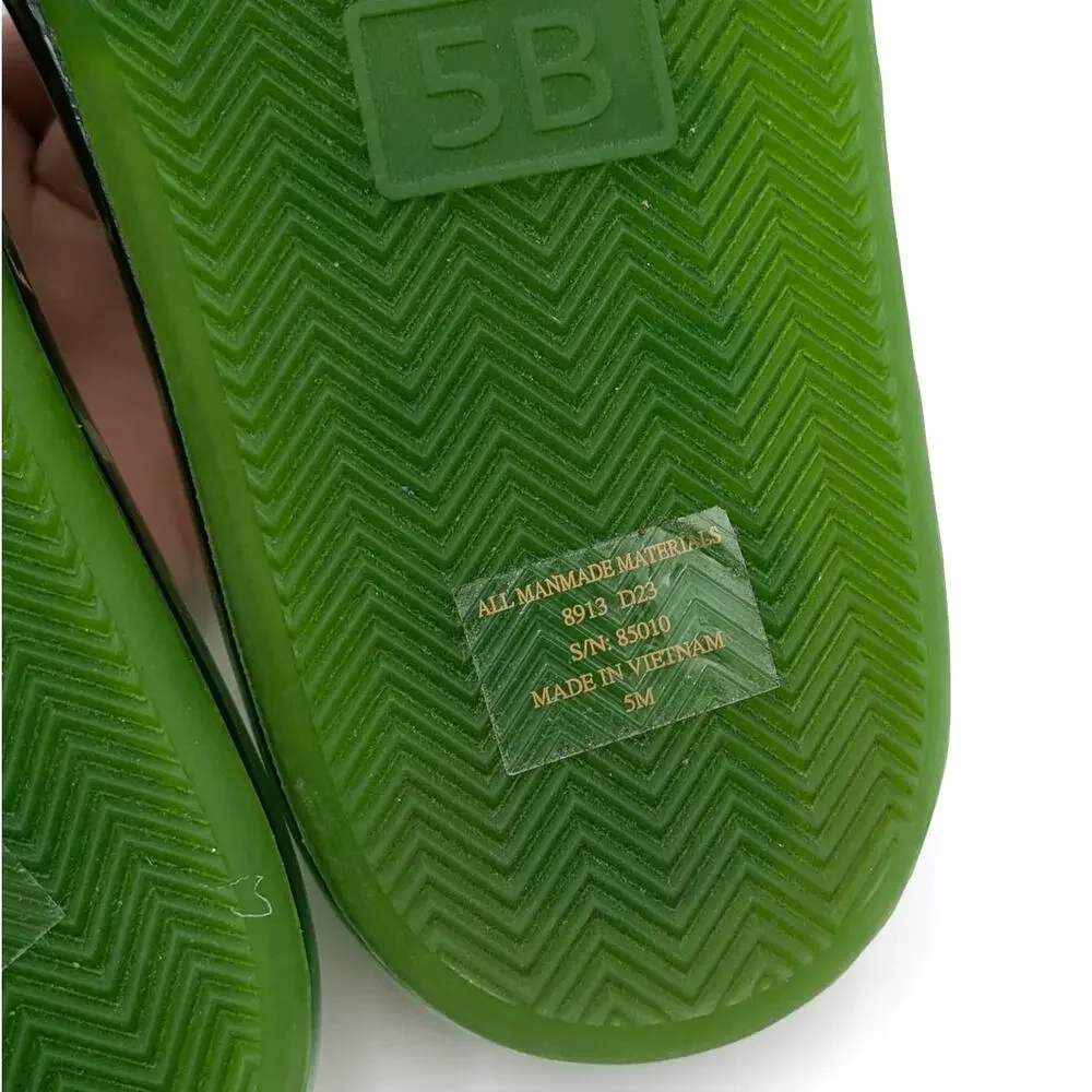 Tory Burch Bubble Jelly Double T Sport Slide Sandal Peridot Size US5M EU35